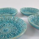 Turkusowe miseczki ceramiczne - komplet 4 sztuk