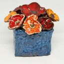 Flower Box M z kwiatów ceramicznych - niebieski zestaw 9 sztuk