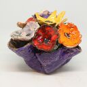PIĘKNY KOMPLET Donica i KWIATY CERAMICZNE 8szt! HANDMADE