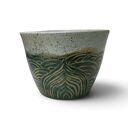 Ręcznie dekorowana ceramiczna czarka w morskim odcieniu