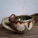 Kubek ceramiczny Leśny Dar z jaszczurką - handmade Smokfa