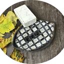 Ceramiczna mydelniczka ręcznie robiona w kratkę