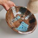 Miska ceramiczna, ciężka, surowa