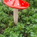 Grzybek ceramiczny na druciku - ozdoba do doniczki, rękodzieło