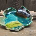 Ceramiczny liść klonu (c889) - podstawka na biżuterię i tealight