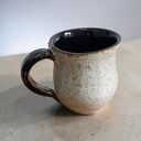 Duży ceramiczny kubek na herbatę - ręcznie dekorowany, prawie 350 ml