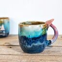 Handmade kubek z grzybkami „Nocna Aurora” - 500 ml