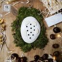 Biała mydelniczka ceramiczna w kształcie elipsy - wypalana dwukrotnie