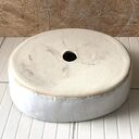 Owalna umywalka ceramiczna „Szarotki” - nablatowa, ręcznie robiona