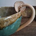 Duży kubek ceramiczny „Grzyb” - prezent dla grzybiarza (450 ml)