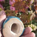 Turkusowy zając ceramiczny - wyjątkowa figurka handmade do domu i ogrodu