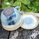 Filiżanka z figurką kota - rękodzieło ceramiczne 400 ml