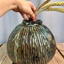 Wazon ceramiczny 'Deep Lines' - ręcznie rzeźbiony unikat