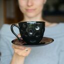 Filiżanka Ceramiczna Czarna Wgłębiona 220ml