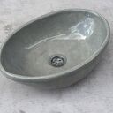 Szara nakrapiana umywalka ceramiczna ręcznie robiona