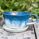 Ceramiczna filiżanka z figurką buldożka francuskiego - 350 ml