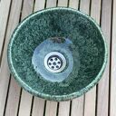 Mini umywalka ceramiczna zielony onyks w wiejskim stylu