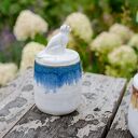 Urokliwa ceramiczna cukiernica z kotem - rękodzieło