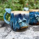 Handmade Kubek z Muchomorkiem | Grzybki Nocne poszycie | ok 490 ml jasne