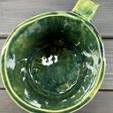 Duży kubek ceramiczny XL 500 ml - zielony handmade