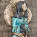 Anioł ceramiczny z kotkiem