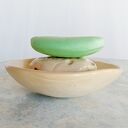 Minimalistyczna ceramiczna mydelniczka handmade z tacką