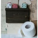 Uchwyt na papier toaletowy z domkami - vintage z ceramiki