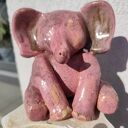 Różowy słoń ceramiczny na biżuterię - ręcznie wykonana figurka