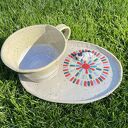 Ręcznie robiony zestaw ceramiczny z Buldogiem Francuskim