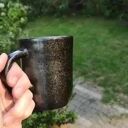 Duży kubek - Gwiezdny pył - mieniący się - brązowo szary 350 ml