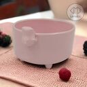 Różowa miseczka ceramiczna śniadaniowa z misiem - Rękodzieło na prezent - Lamabo