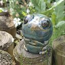 Żaba ceramiczna - ręcznie wykonana figurka do doniczki