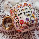 Ręcznie malowany kubek dla Mamy Love Mom z malowanej porcelany