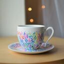 Filiżanka ceramiczna ręcznie malowana Multikolor 270 ml