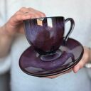 Filiżanka ceramiczna 220 ml Zorza na kawę w różowo-fioletowej odsłonie
