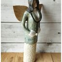 Lekarka w seledynowym fartuszku - ceramiczny anioł handmade