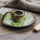 Ceramiczny kaganek na palo santo Monstera c819