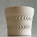 Doniczka ceramiczna - osłonka drukowana 3D z gliny (beż)