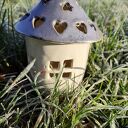 Domek ceramiczny lampion na świecę Bożonarodzenie