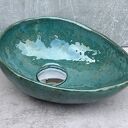 Mini umywalka ceramiczna w turkusowym kolorze