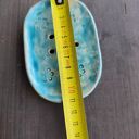 Błękitna mydelniczka ceramiczna handmade do łazienki