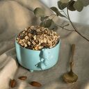 Miętowa miseczka śniadaniowa z misiami - rękodzieło Lamabo Ceramics