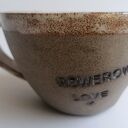 Duży kubek "Rowerowe LOVE" 2 - ceramika handmade z gliny szamotowej