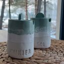 Ceramiczne ręcznie robione pojemniki na sól i cukier do kuchni