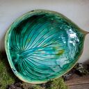 Duży talerz ceramiczny w kształcie liścia Funkiasty
