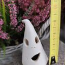 Biały ceramiczny duch - dekoracja na Halloween i jesień