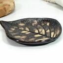 Ceramiczny komplet do serwowania sushi, dań i przekąsek - 3 misy z motywem liści + stojaki