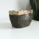 Ręcznie lepiona ceramiczna osłonka na doniczkę