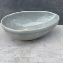 Mała umywalka ceramiczna nablatowa 28x20 cm - ręcznie robiona, szara