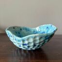 Ręcznie robiona miska ceramiczna Galaktyczne Turquoise z efektem Craquele